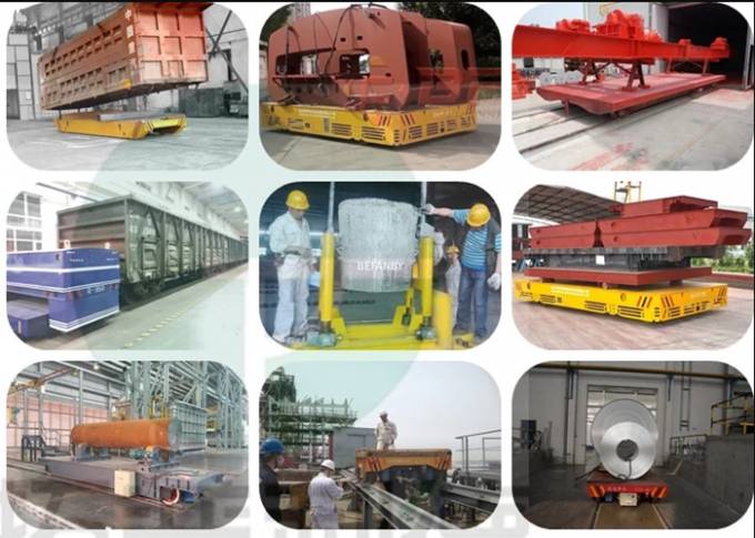 Trole industrial motorizado de 75 toneladas de transferência do trilho do cilindro de cabo para o transporte material da fábrica