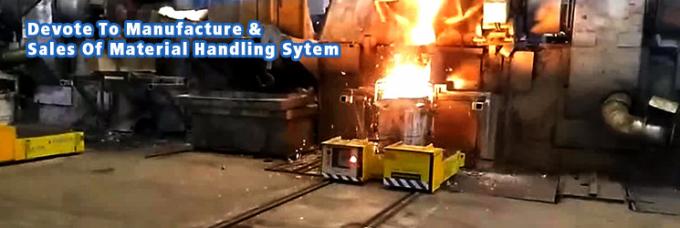 Carro de aço derretido hidráulico do levantamento e da transferência do trilho da concha do Explosão-telhado para o ferro e a planta de aço