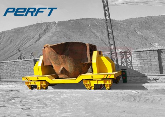 Carro de 300 toneladas de transferência da concha do trilho para o transporte quente do metal do armazém da fábrica com resistência de alta temperatura
