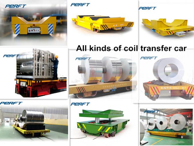 Trole de 50 toneladas de transferência da bobina do aço carbono para o transporte das bobinas da fábrica nos trilhos